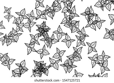 Black and White vector elegant background with leaves. leaves on elegant natural pattern with gradient. Template for backgrounds of cell phones.