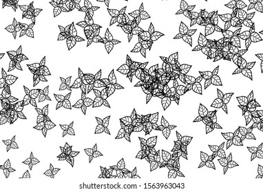 Black and White vector elegant background with leaves. An elegant bright illustration with leaves in Natural style. A new texture for your wallpaper design.