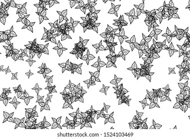 Black and White vector elegant pattern with leaves. leaves on blurred abstract background with gradient. Elegant pattern for your brand book.