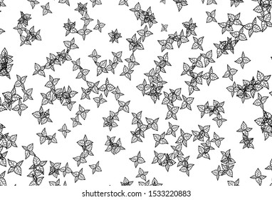 Black and White vector elegant pattern with leaves. leaves on blurred abstract background with gradient. Template for backgrounds of cell phones.