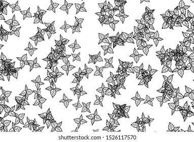 Black and White vector elegant template with leaves. An elegant bright illustration with leaves in Natural style. Pattern for wallpapers, coloring books.