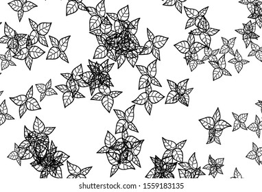 Black and White vector elegant template with leaves. New colorful illustration in doodle style with leaves. A new texture for your wallpaper design.