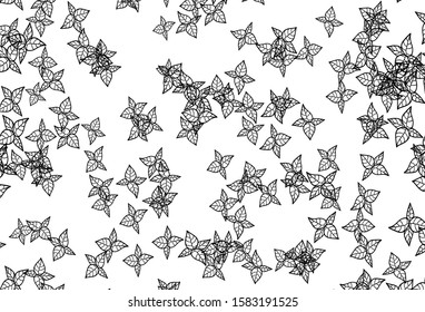 Black and White vector elegant template with leaves. New colorful illustration in doodle style with leaves. Hand painted design for web, leaflets.