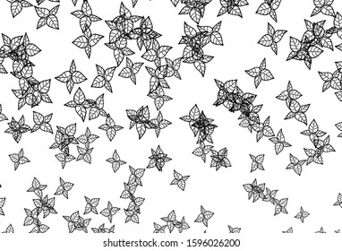 Black and White vector elegant template with leaves. leaves on blurred abstract background with gradient. Colorful pattern for kid's books.