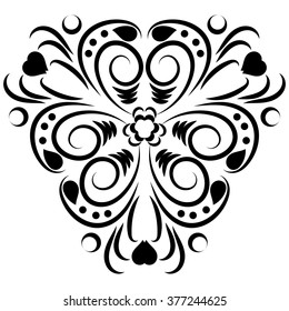 Black and white vector ethnic texture, boho decorative ornament. Pattern with swirl triangle, folk background 