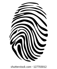 Black and White Vector Fingerprint