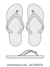 black and white vector flip flops 