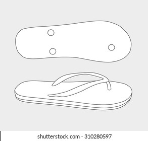 black and white vector flip flops