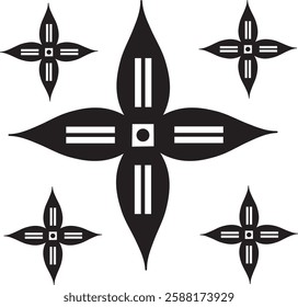  black and white vector flower design