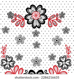 black and white vector flower logo design