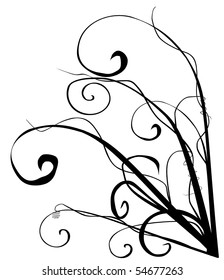 Black and white vector flowers background