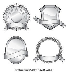 Black and white vector format of emblem elements.