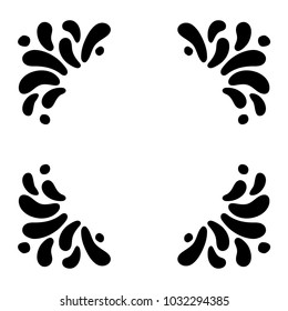 Black and white vector frame. Art graphics for Celebration decorate. Element for party, masquerade and carnival design invitation, gift card, flyer, brochure, banner, badge, icon, poster