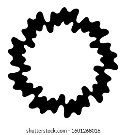 black and white vector frame in rustic style with curves, curls. Hand drawn elements. Isolated on white. Floral rustic branch wreath for wedding invitation template design. Copy space