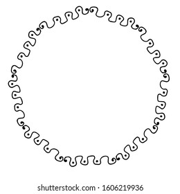 black and white vector frame in rustic style.  wreath of branches. minimalism, simplicity. Isolated on white. Floral rustic branch wreath for wedding invitation template design. Hand drawn