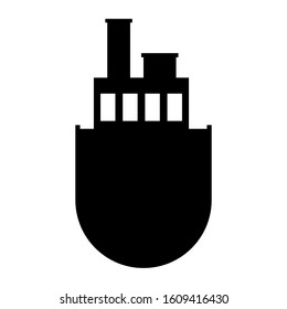 Black and white vector of a freight ship