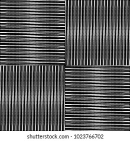 Black and white vector geometric pattern of fine lines. Square texture.