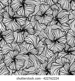 El ginkgo vectorial blanco y negro deja un patrón transparente