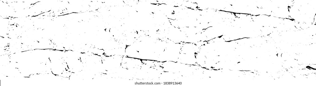Black white vector graphic bump map of gaps, damages sandy cavities, grained sharp grooves. Grunge deep scratch dirt of ruined big relief blocks. Old dirty marble hill cliff use for 3d volume backdrop
