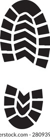 Black and white vector graphic illustration showing the textured tread pattern of a heavy boot sole