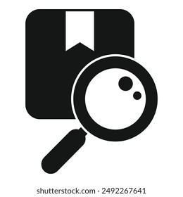 Gráfico de Vector Guardar Descarga en blanco y negro de una lupa que examina un