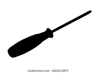Schwarz-Weiß-Vektorgrafik des Schraubendrehers. Illustration vom 6. August 2025, Zürich, Schweiz.