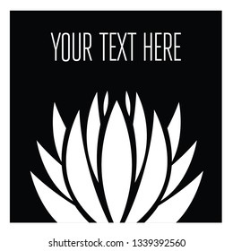 Black and white vector greeting card (invitation) with leafs anf flowers