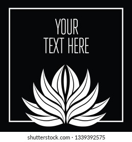 Black and white vector greeting card (invitation) with leafs anf flowers