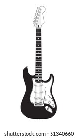 Black and white vector guitar