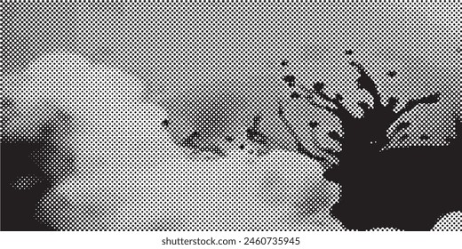 Black and white vector halftone. Abstract texture vector illustration	