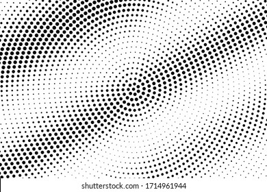 Black and white vector halftone.  Diagonal dotted gradient. Half tone distressed texture. Comic effect overlay. Retro dot pattern on transparent backdrop. Modern graphic halftone perforated surface