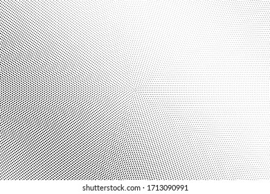 Black and white vector halftone. Faded half tone digital texture. Pale dotted gradient. Comic effect overlay. Retro dot pattern on transparent backdrop. Graphic halftone perforated texture