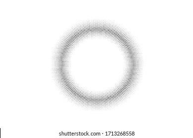 Black White Vector Halftone Faded Round Stock Vector (Royalty Free ...