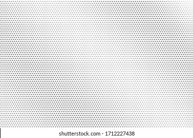 Black and white vector halftone. Industrial half tone digital texture. Micro dotted gradient. Retro comic effect overlay. Dot pattern on transparent backdrop. Dynamic halftone perforated texture