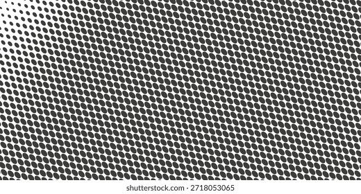 Medio tono de Vector blanco y negro. Industrial textura semitono. Sutil gradiente punteado. Superposición de efecto retro. Grunge patrón de puntos sobre fondo transparente. Moderna superficie perforada de semitono gráfico