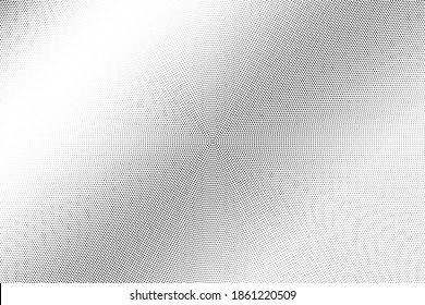 Black and white vector halftone. Subtle halftone digital texture. Faded dotted gradient. Comic effect overlay. Retro dot pattern on transparent back. Graphic halftone perforated texture. Dot pattern.