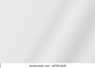 Black and white vector halftone. Subtle halftone digital texture. Faded dotted gradient. Comic effect overlay. Retro dot pattern on transparent back. Graphic halftone perforated texture. Dot pattern.