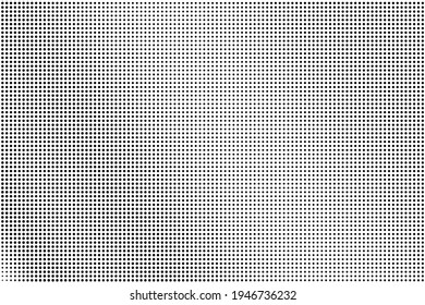 Black and white vector halftone. Subtle halftone digital texture. Faded dotted gradient. Comic effect overlay. Retro dot pattern on transparent back. Graphic halftone perforated texture. Dot pattern.