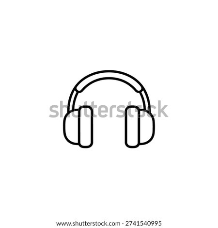 Black and white vector headphones icon hearing protection symbol for work safety and industrial noise control
