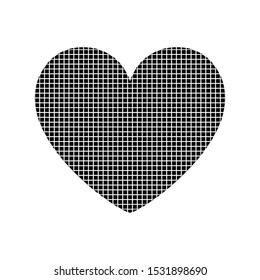 Black and white vector heart icon isolated on white background. Simple love sign or logo concept