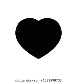 Black and white vector heart icon isolated on white background. Simple love sign or logo concept