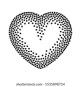 Black and white vector heart icon isolated on white background. Simple love sign or logo concept
