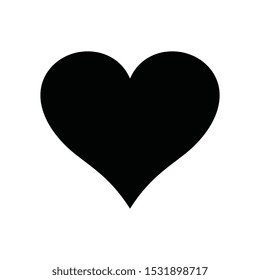 Black and white vector heart icon isolated on white background. Simple love sign or logo concept