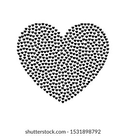 Black and white vector heart icon isolated on white background. Simple love sign or logo concept
