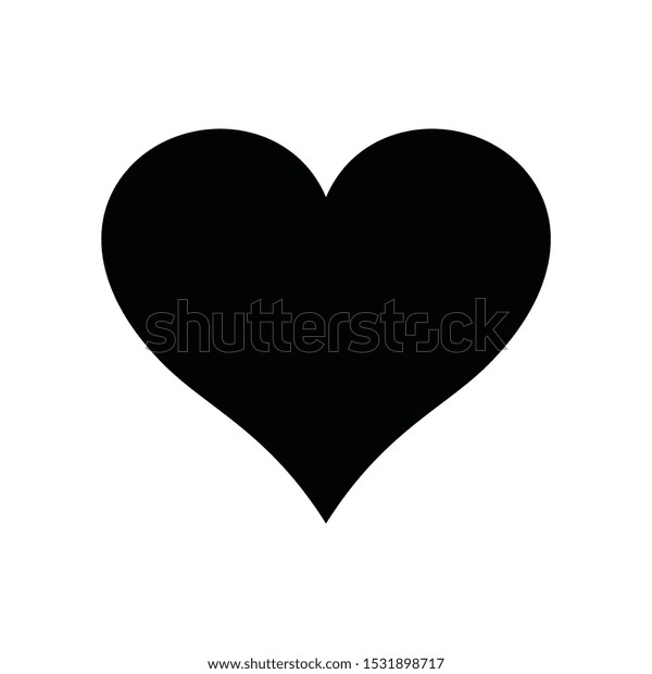 Black White Vector Heart Icon Isolated Stock Vector (Royalty Free