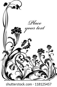 Black and white vector holiday background with wild ash - ready to place your art or text