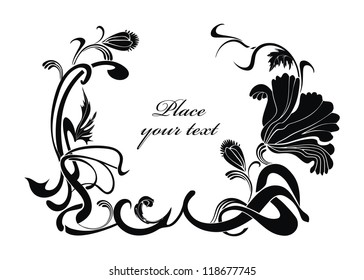 Black and white vector holiday background with poppy flowers - ready to place your art or text
