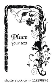 Black and white vector holiday background with poppy flowers - ready to place your art or text