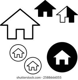 black and white vector house icon