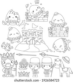 a black and white vector of humpty dumpty story